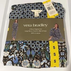 Vera Bradley Womens 100% cotton 2-piece Floral PJ Pajama Set Sz Small NEW
